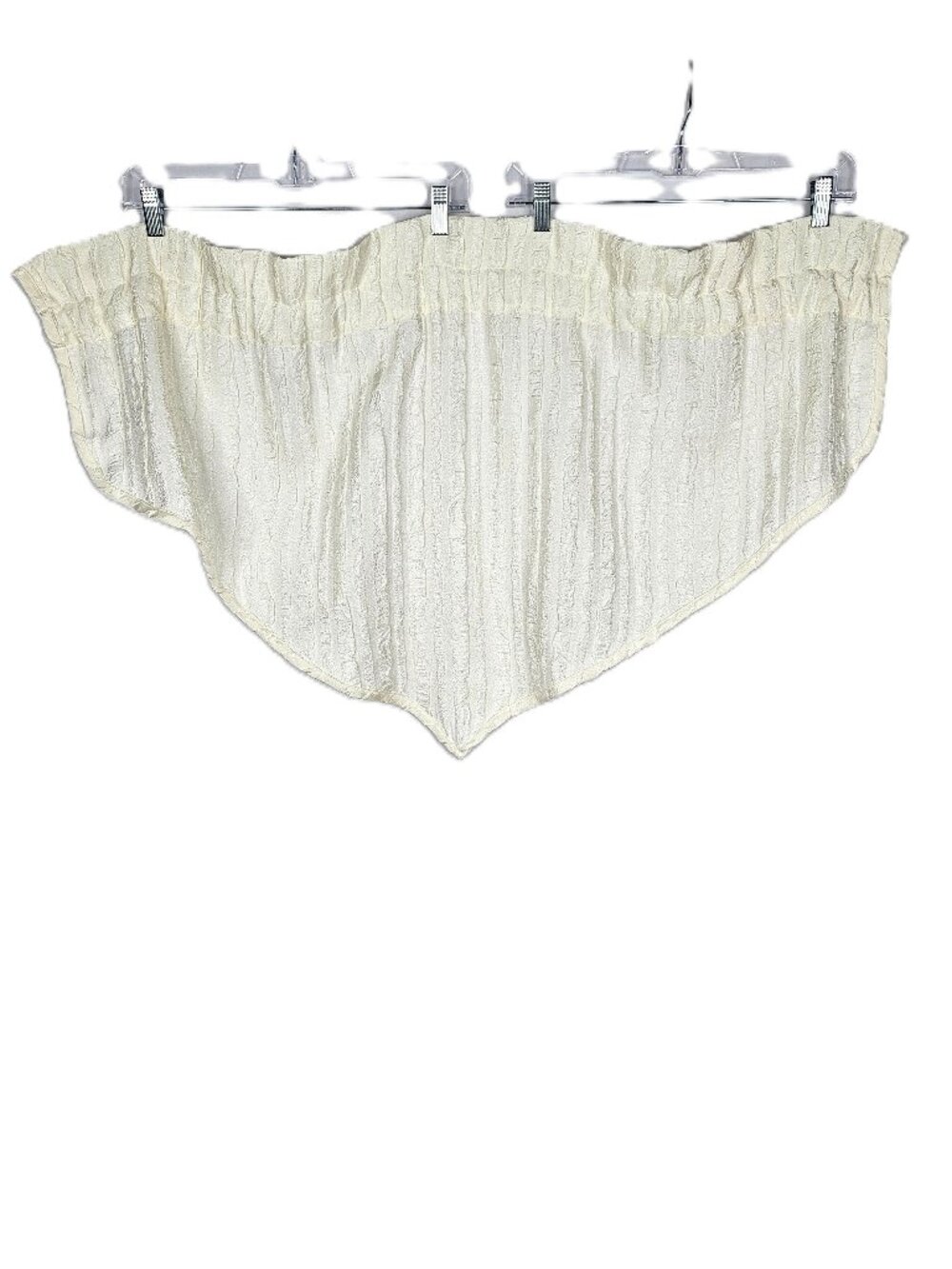 Croscill | Set of 5 Ivory Valances | Textured Scalloped | Rod Pocket